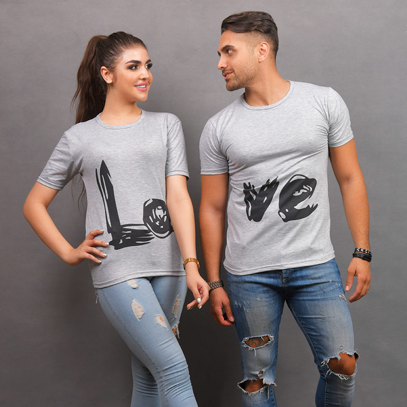 ست تيشرت LOVE مدل RIMI طوسي