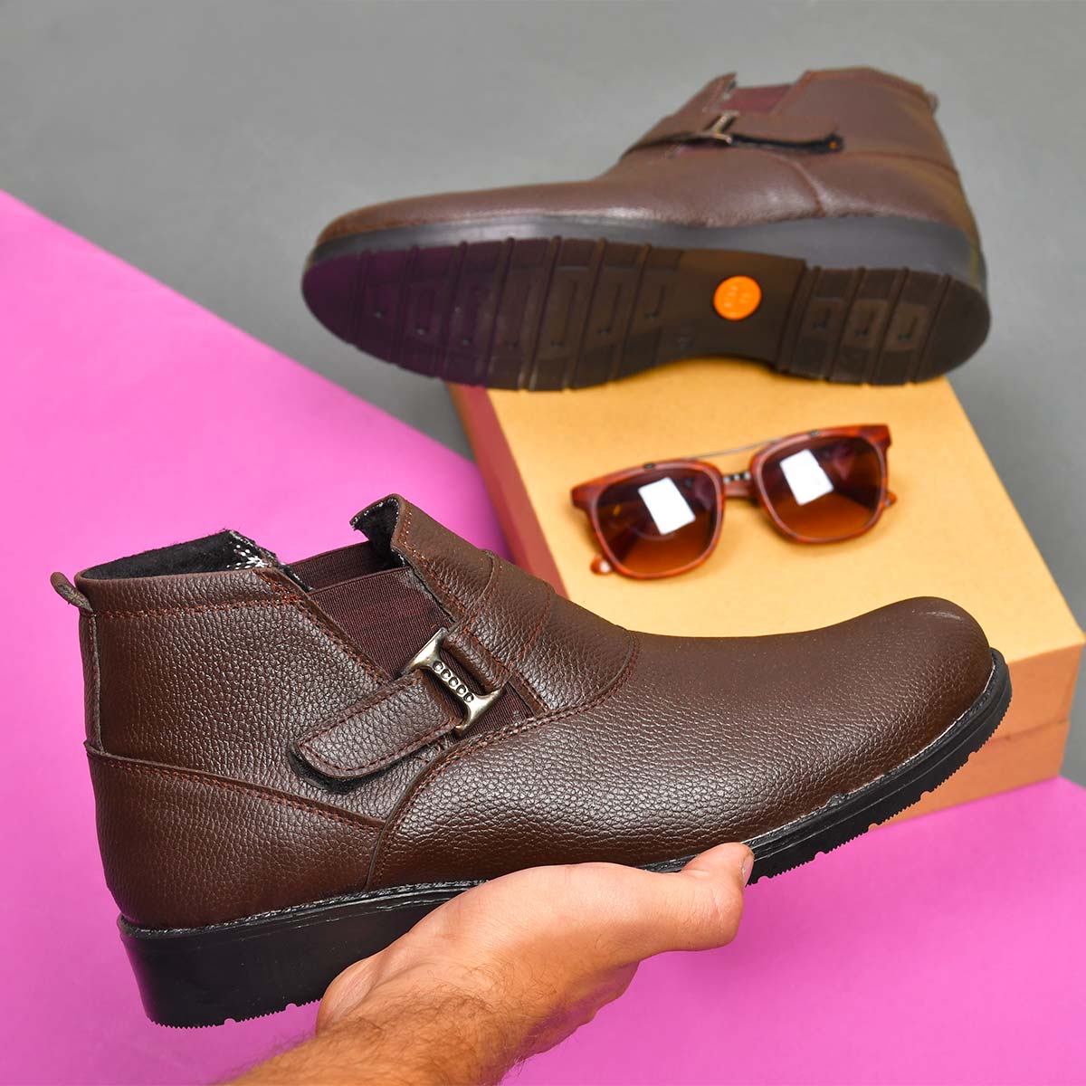 نیم بوت چرم مردانه مدل aryamehr