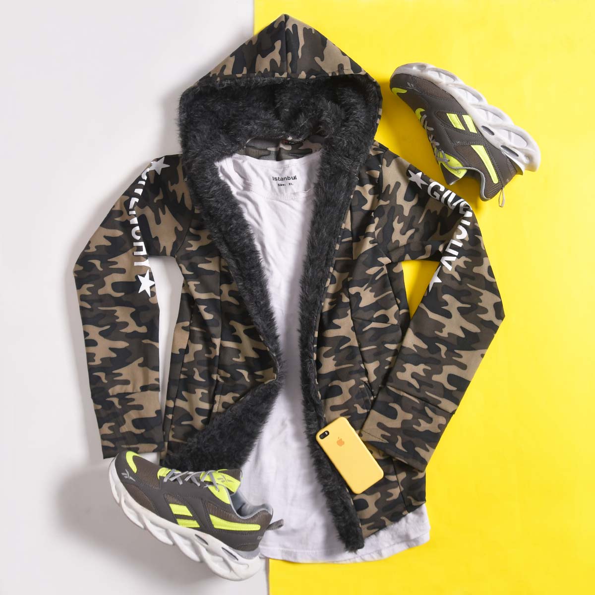 هودی مردانه چیرکی لبه خزدار مدل Datam