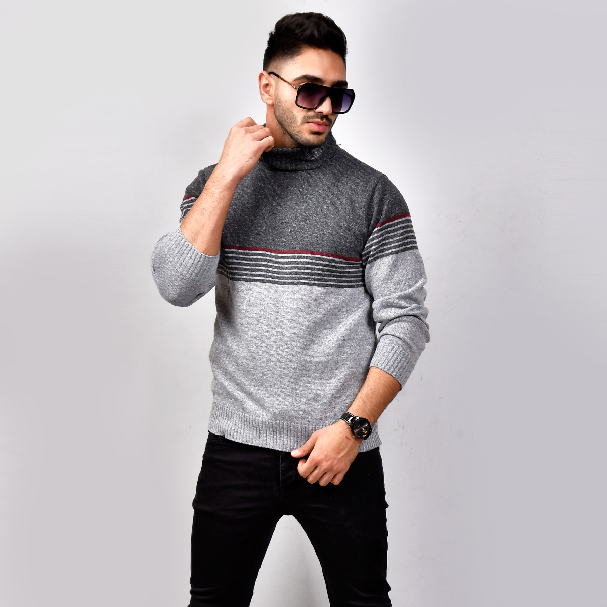 پلیور بافت یقه اسکی مردانه مدل Armin