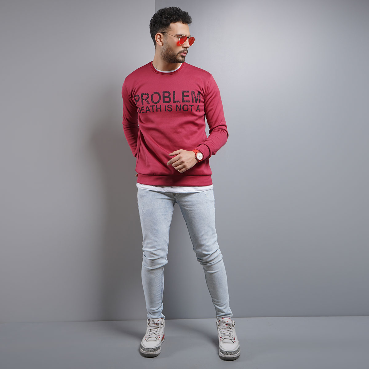 پلیور تو کرکی قرمز مردانه مدل Alferd