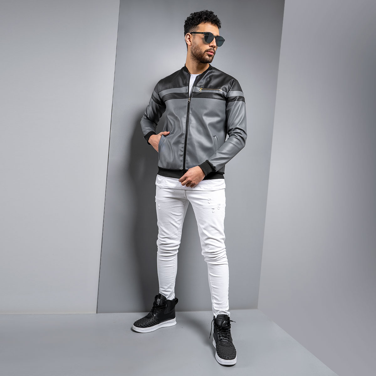 کاپشن مردانه چرم مدل TIAM