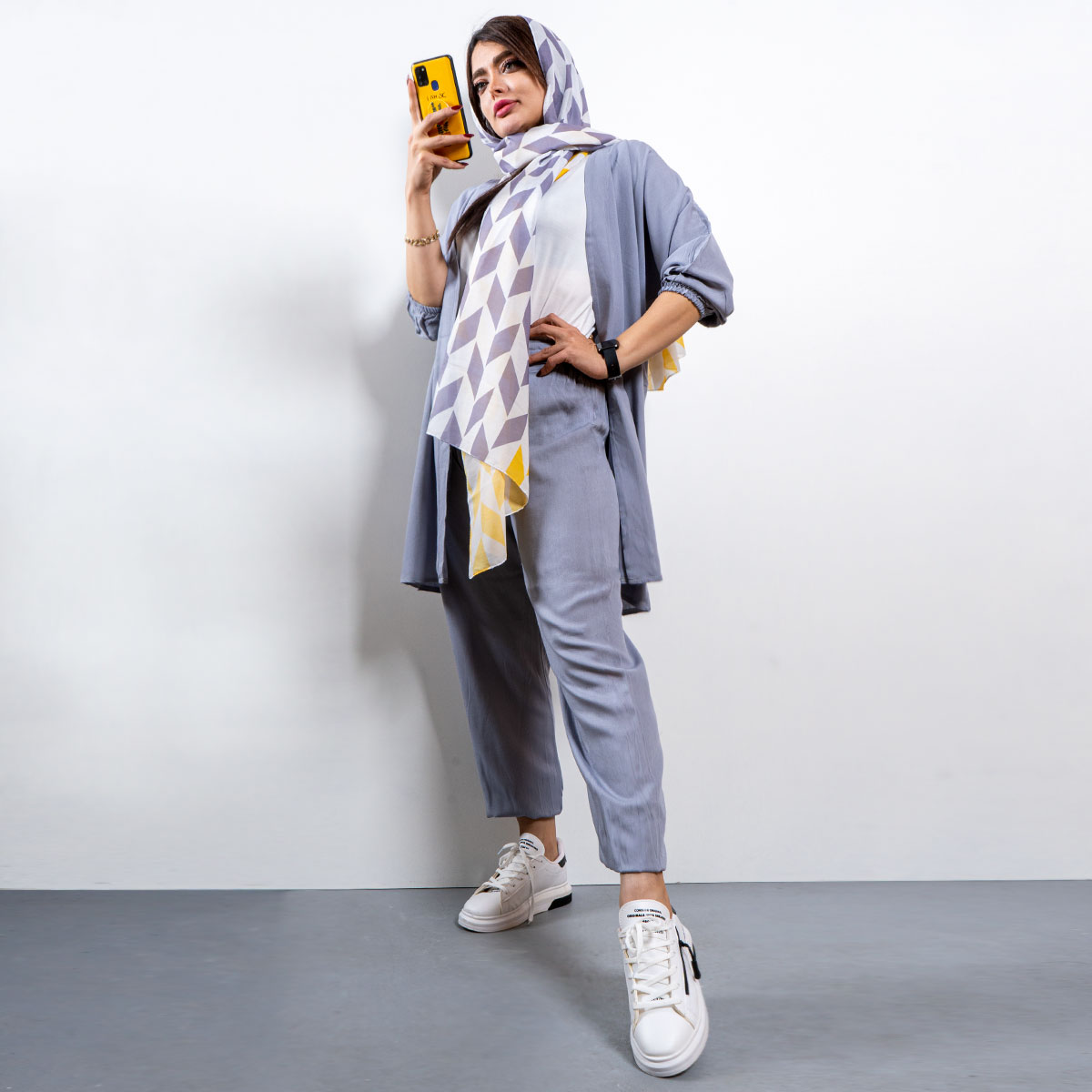 ست مانتو شلوار مدل SHERLY طوسي