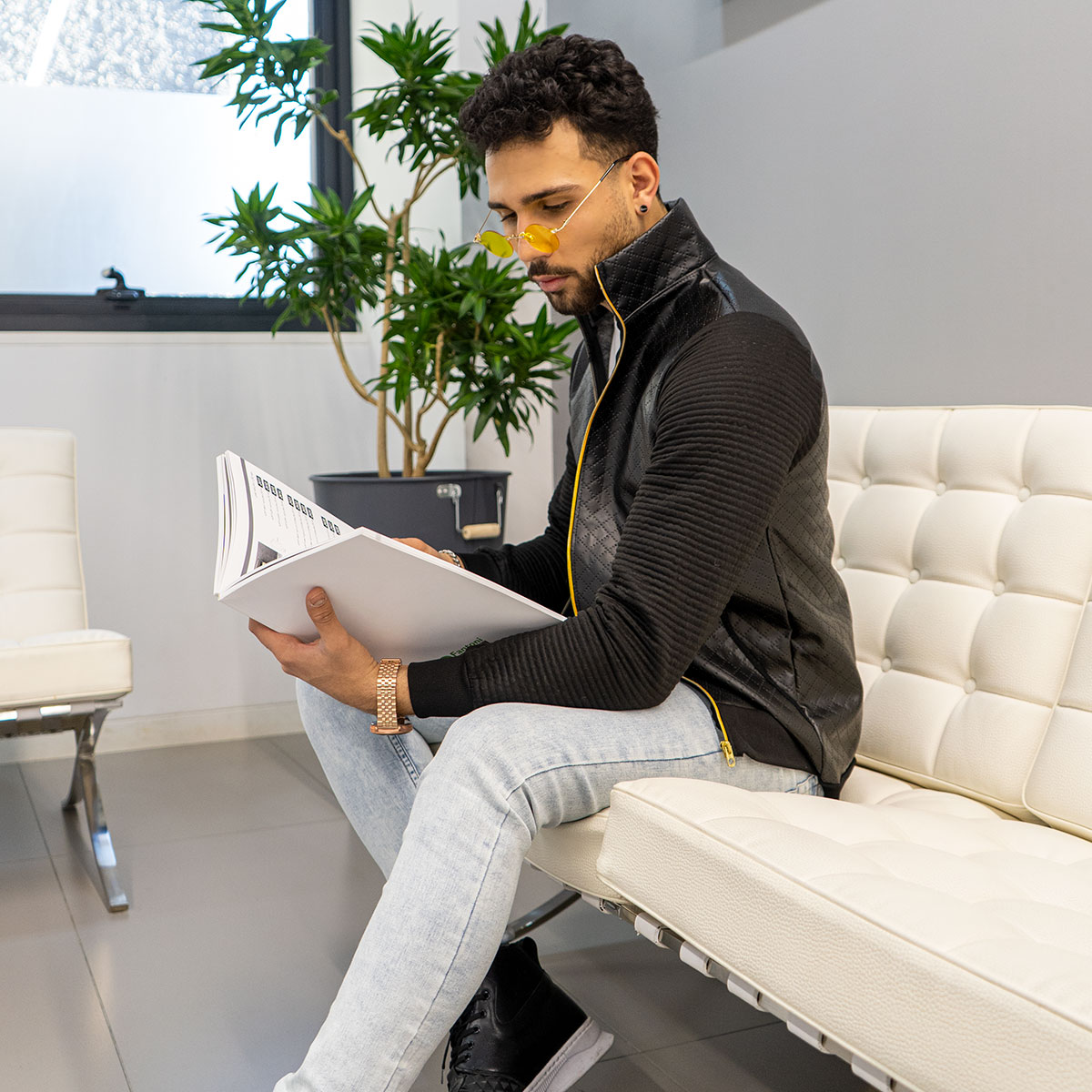 کاپشن چرم مردانه مدل TIVAN