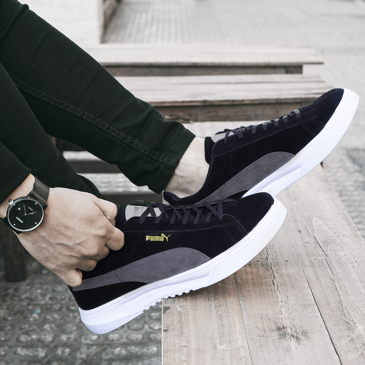 کفش مردانه puma مدل Panju رنگ مشکی طوسی