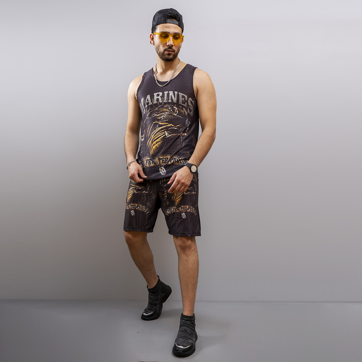 ست ركابي شلوارك مردانه مدل  marines