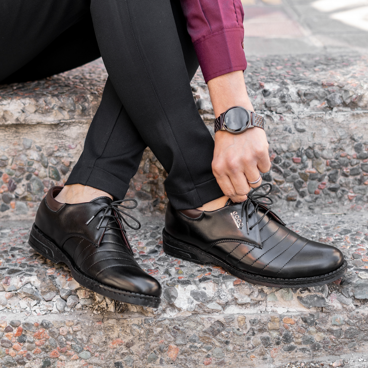 کفش مردانه ecco مشکی مدل Carver