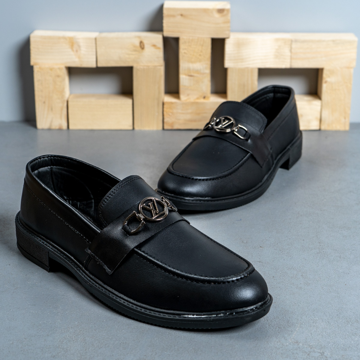 کفش کالج مردانه مشکی مدل NERVAN