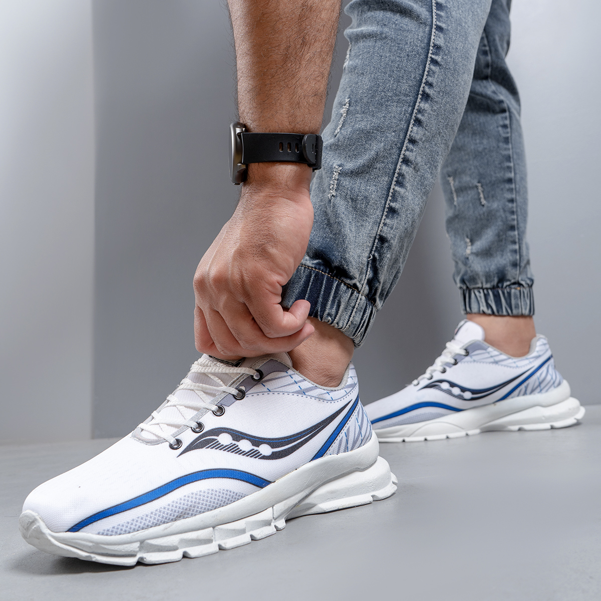 کفش ورزشی ساکونی طوسی آبی مردانه مدل Vipra