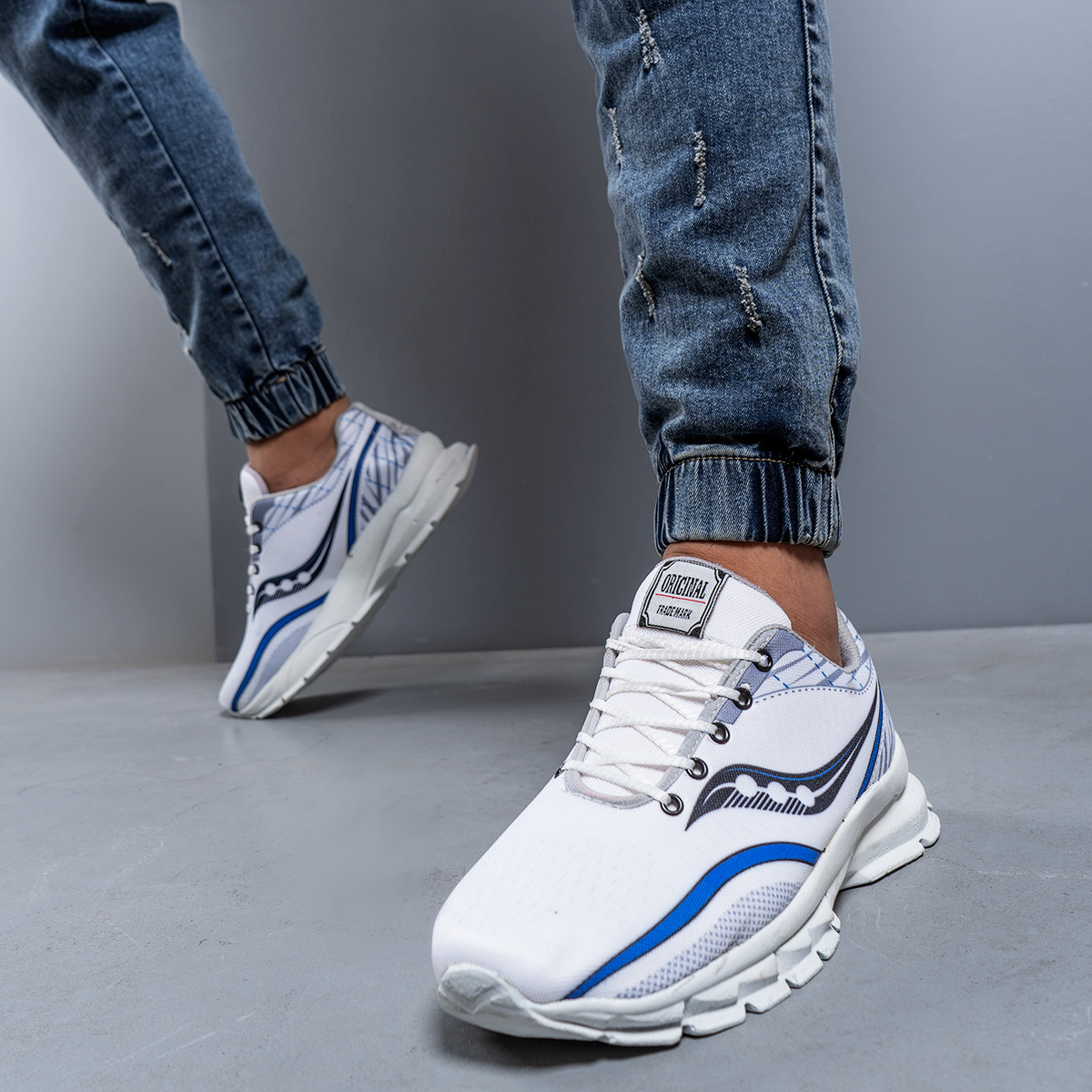 کفش ورزشی ساکونی طوسی آبی مردانه مدل Vipra