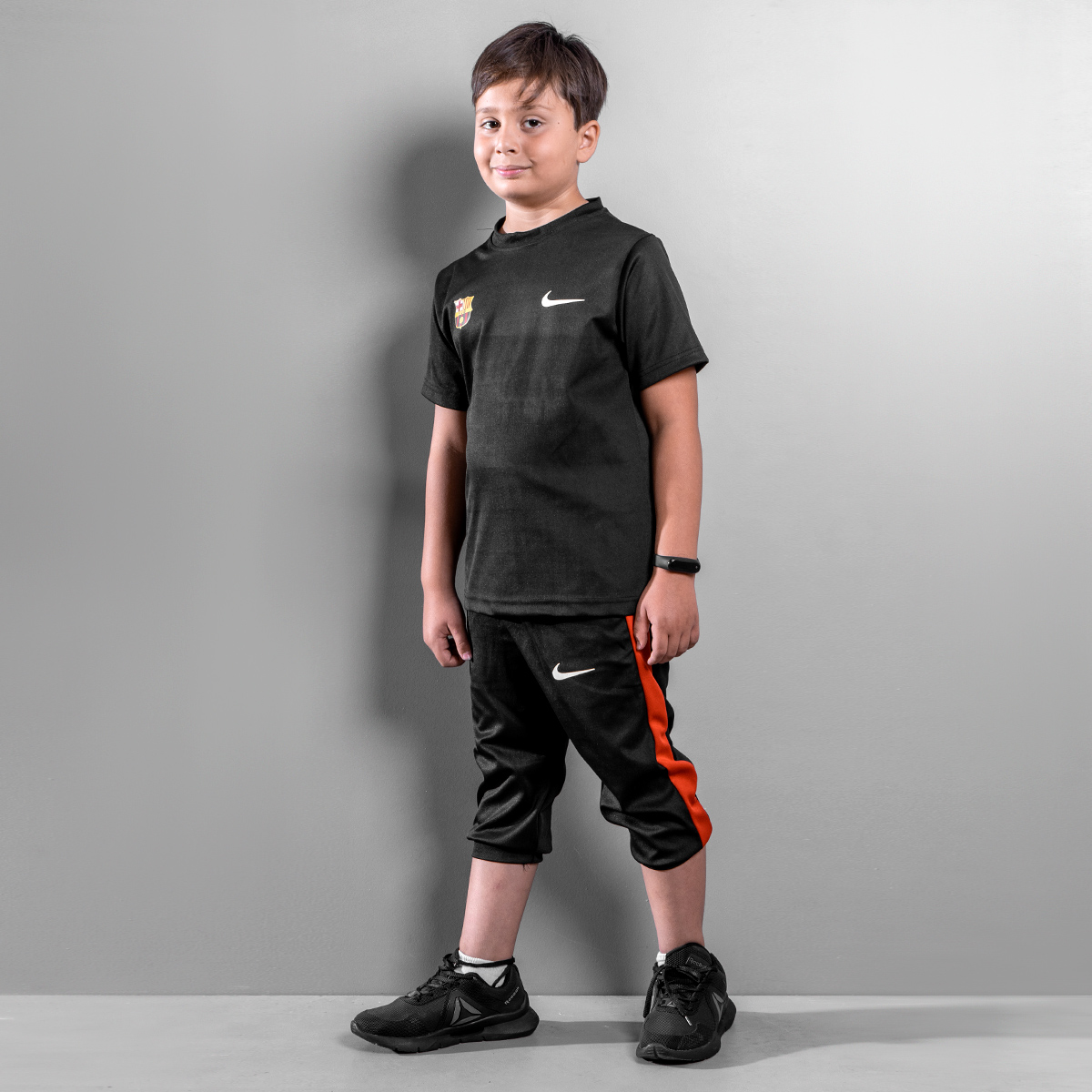 ست بچگانه تیشرت شلوارک بارسلونا مدل Z137