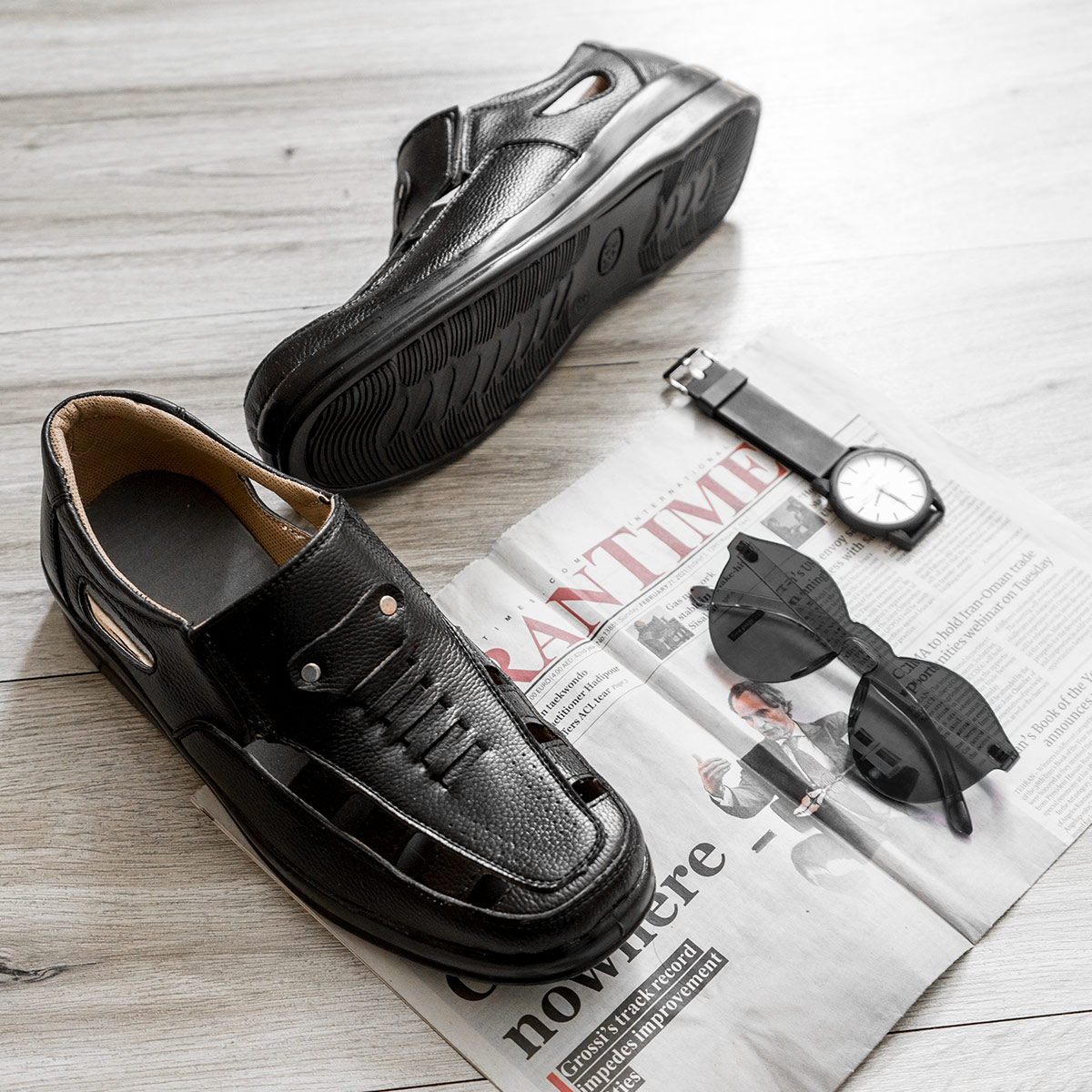 کفش تابستانه مشکی مردانه مدل Ropert