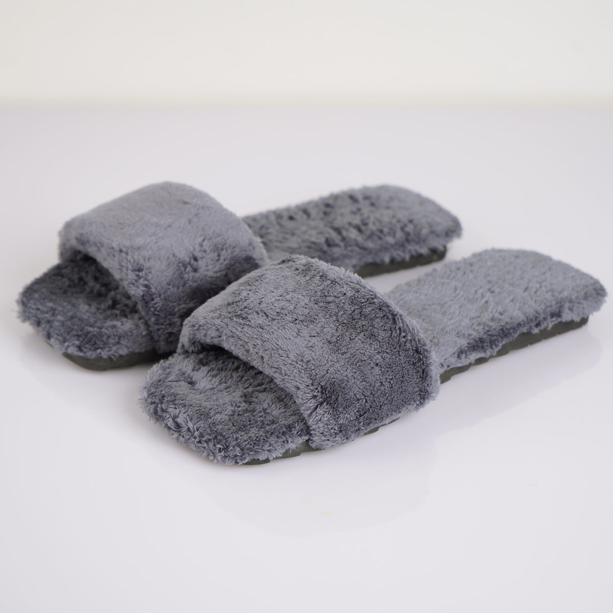 دمپایی حوله ای زنانه طوسی مدل Satin(T)