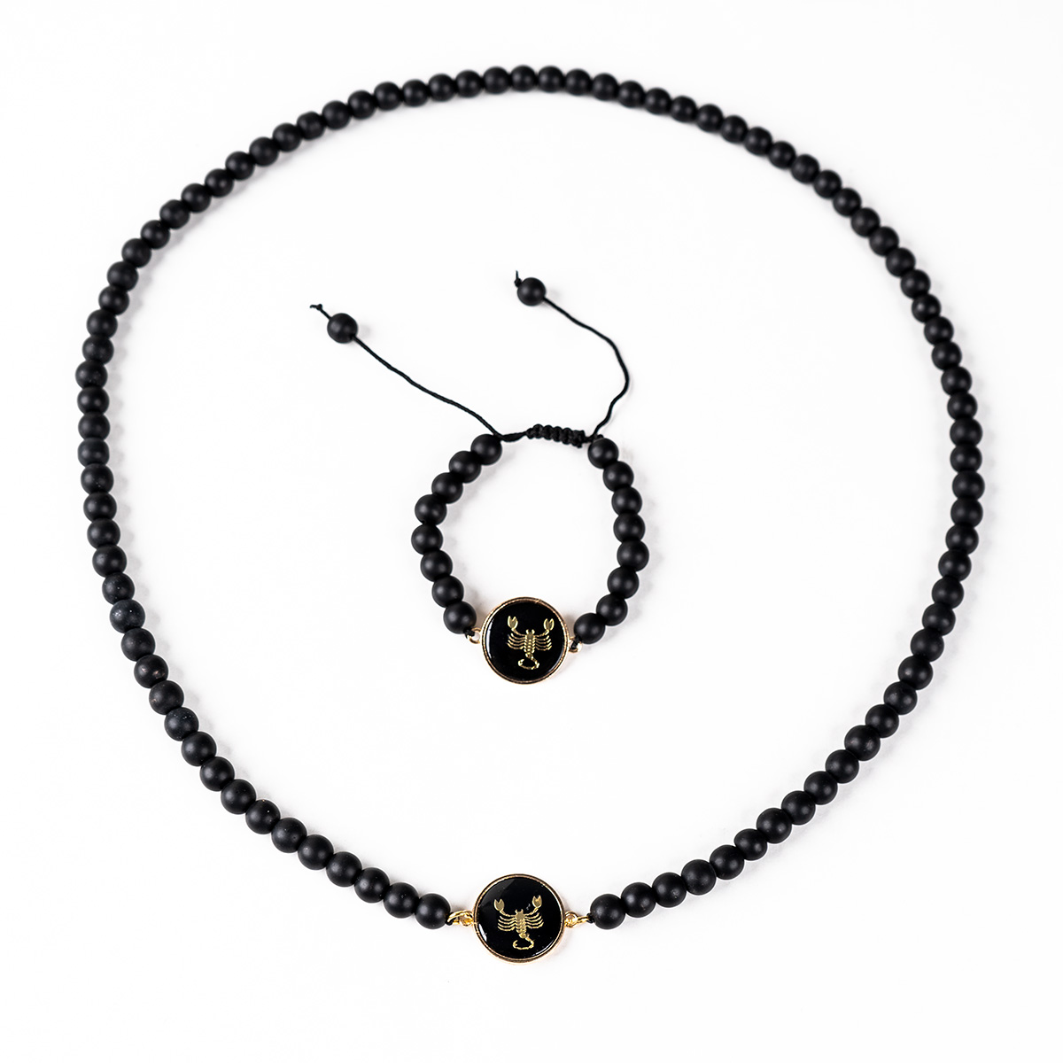 نیم ست مهره ای مشکی مدل Aban