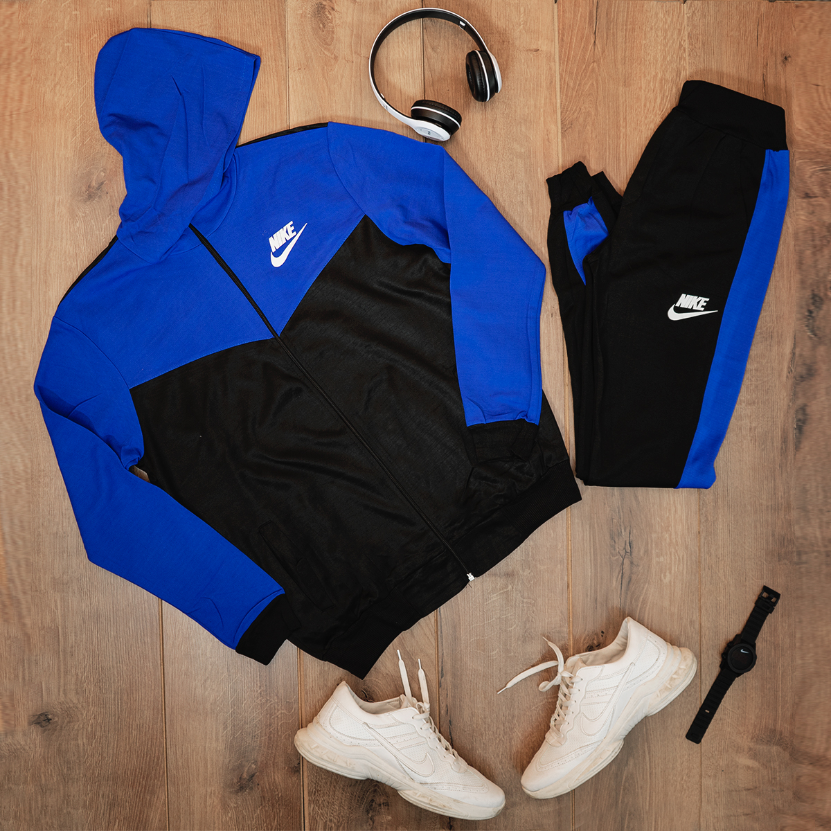 ست سوییشرت شلوار Nikeمردانه مشکی آبی مدلDepi