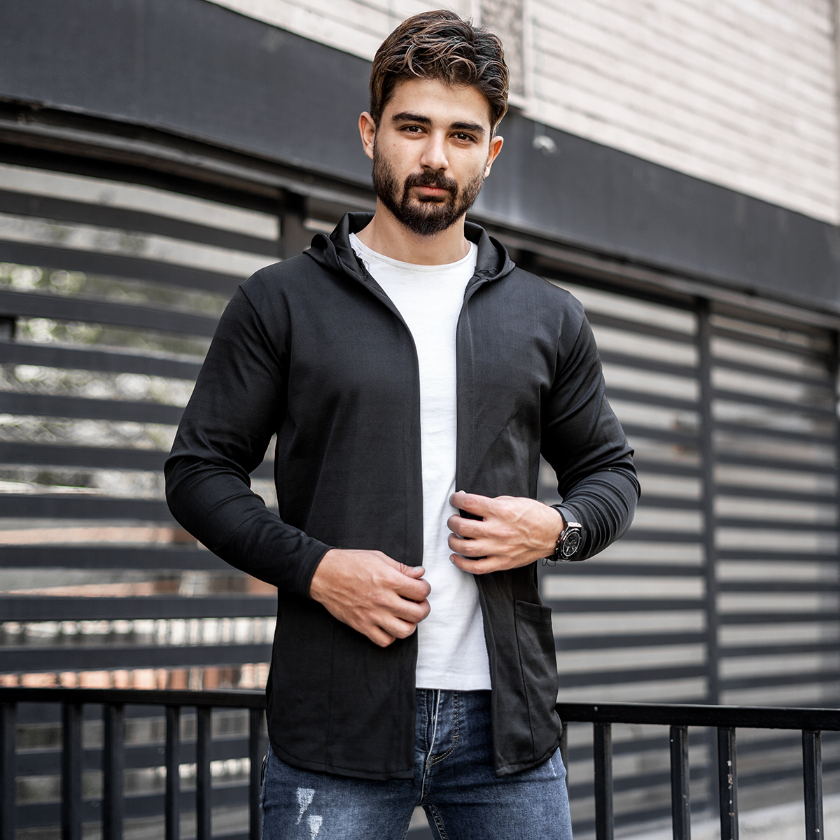 شنل مردانه مشکی مدل Kamil