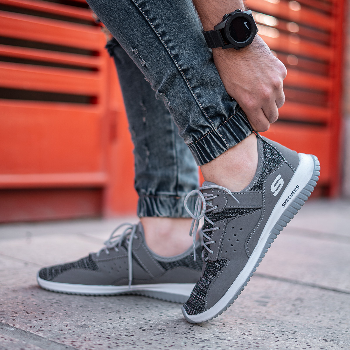 کفش ورزشی اسکچرز مردانه طوسی مدلBokan