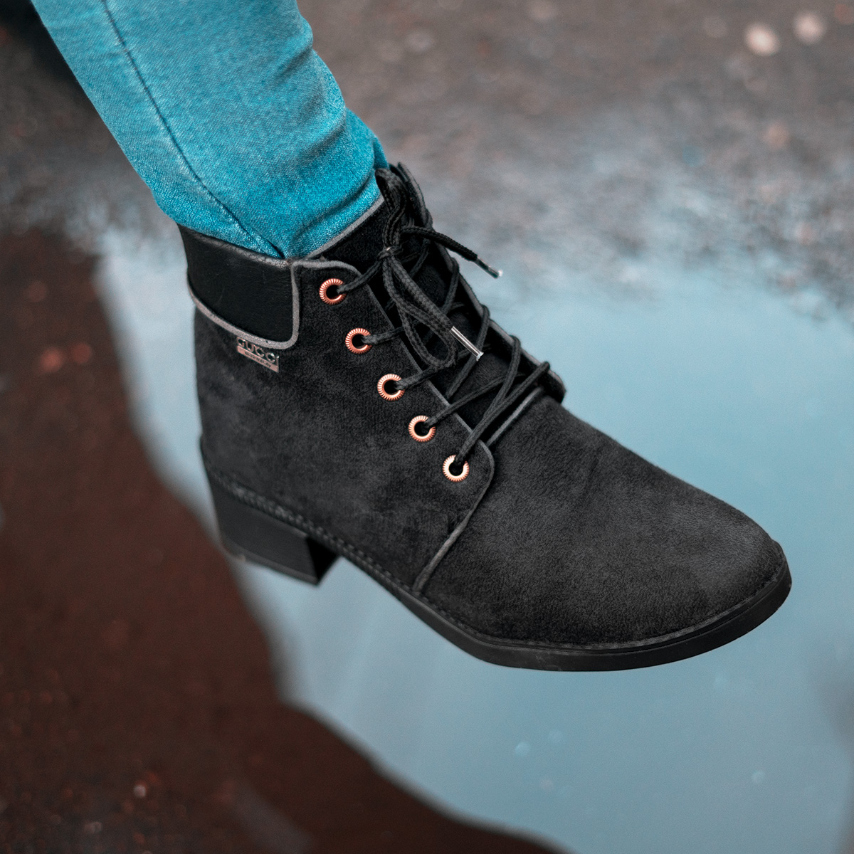 نیم بوت دخترانه مشکی مدل Diana