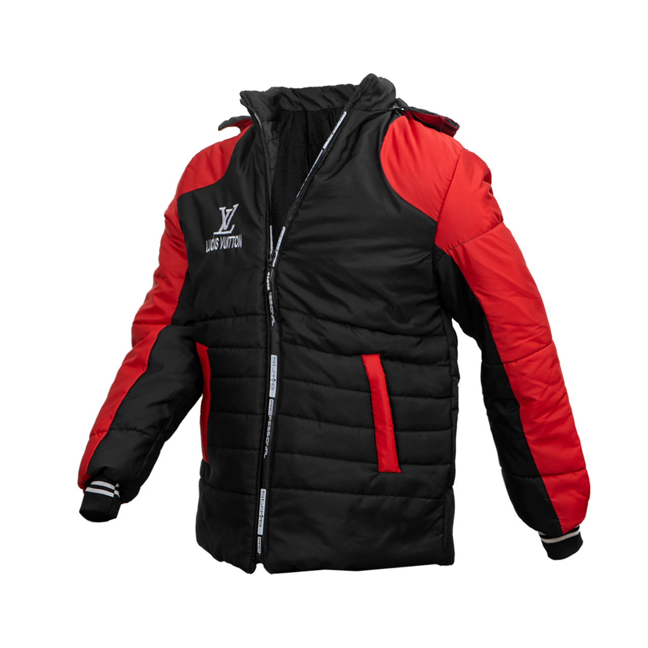 کاپشن مردانه مشکی قرمز مدل Arin