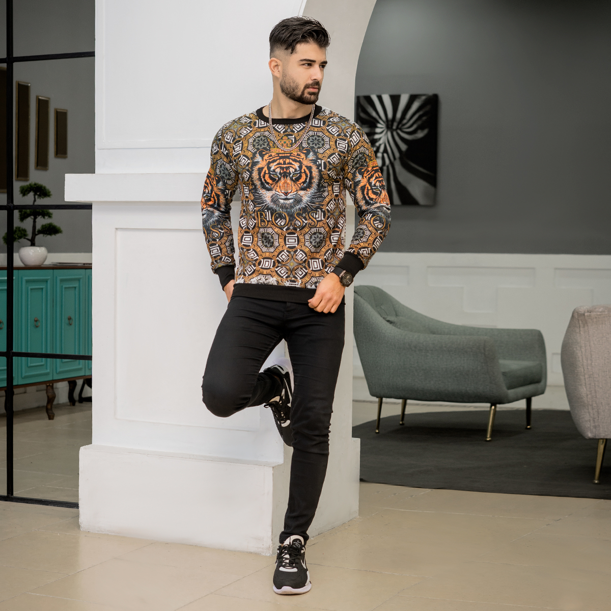 دورس مردانه طرح ببر زرد مدل kasra