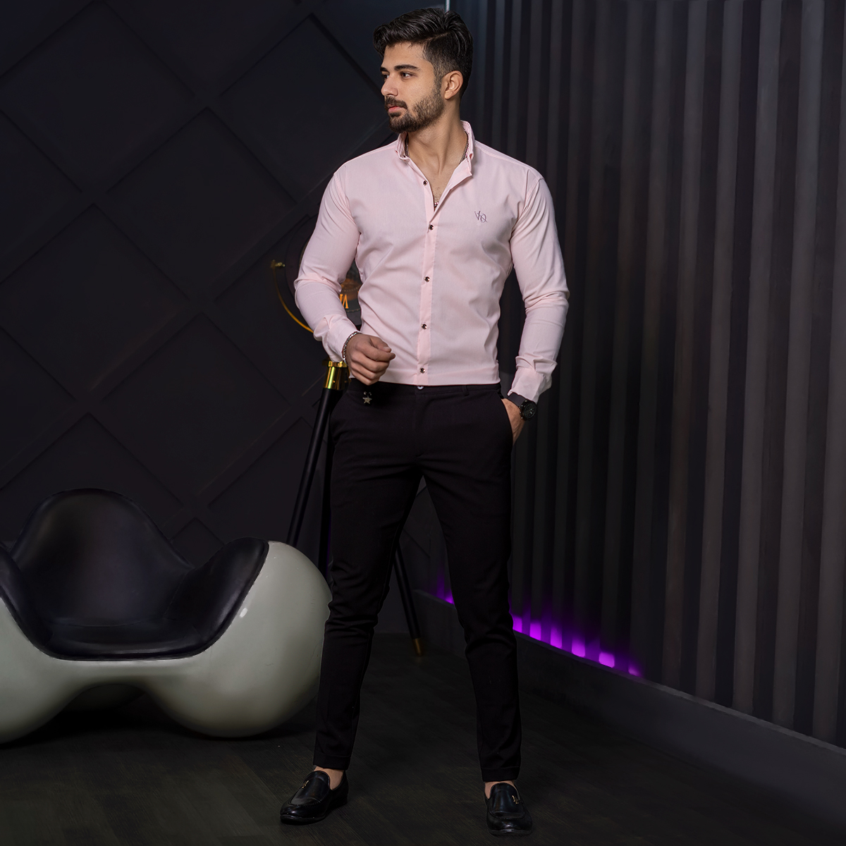 پیراهن مردانه صورتی مدل VQ