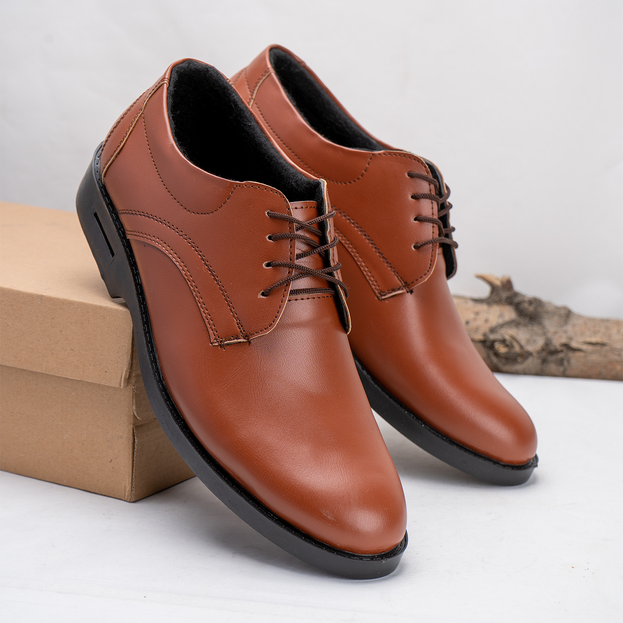 کفش رسمی مردانه عسلی مدل Farzad