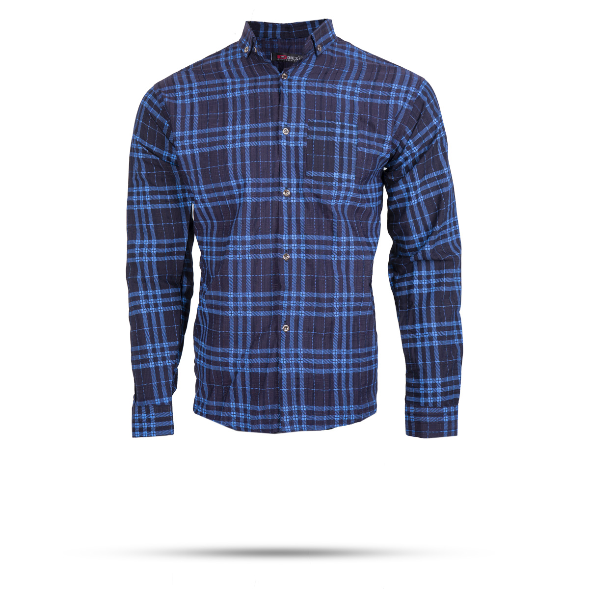 پیراهن چهارخونه مردانه آبی مدل farzam