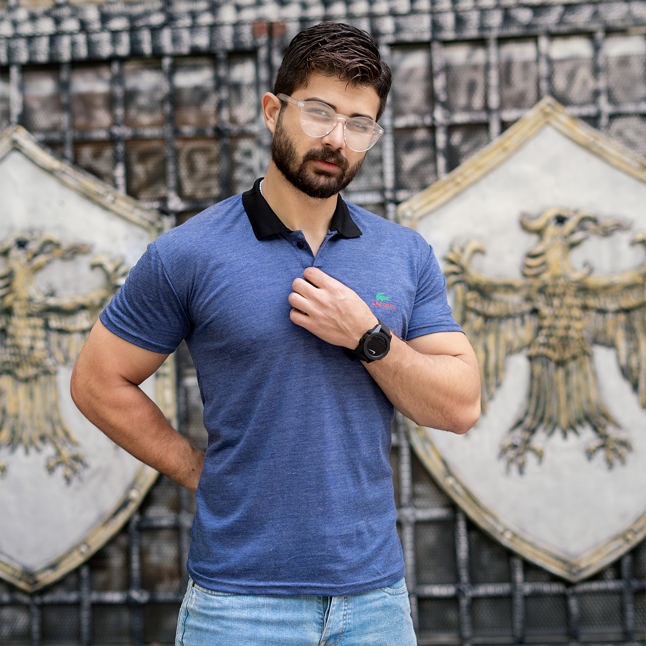 تیشرت مردانه ( مارک رندوم )آبی kapi