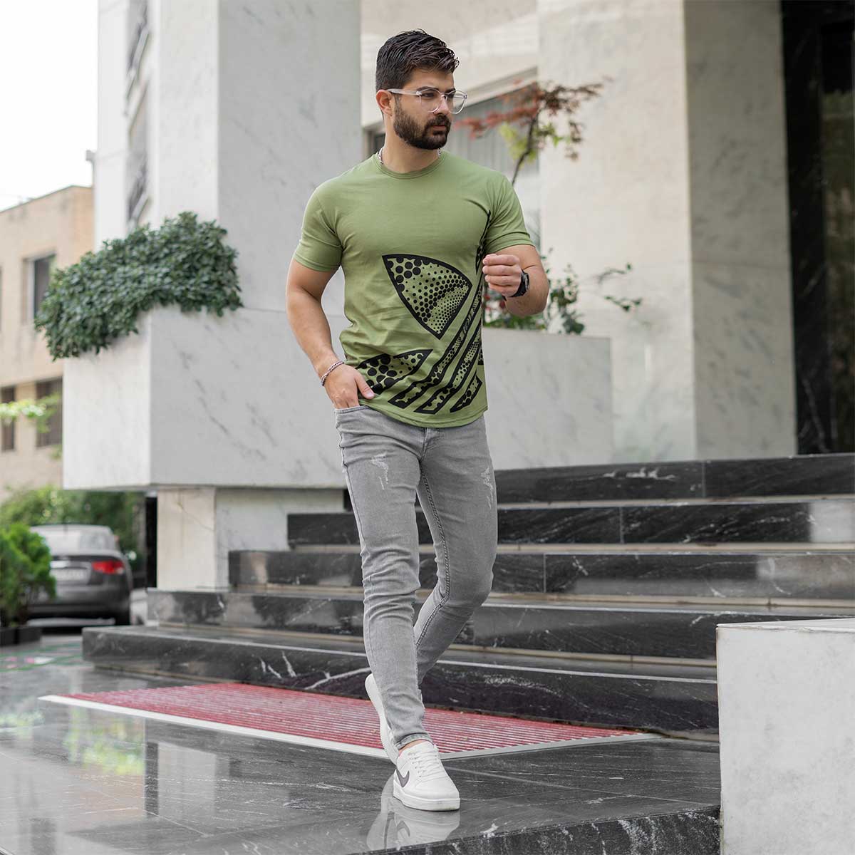 تیشرت آدیداس سبز مردانه مدل TIVAL