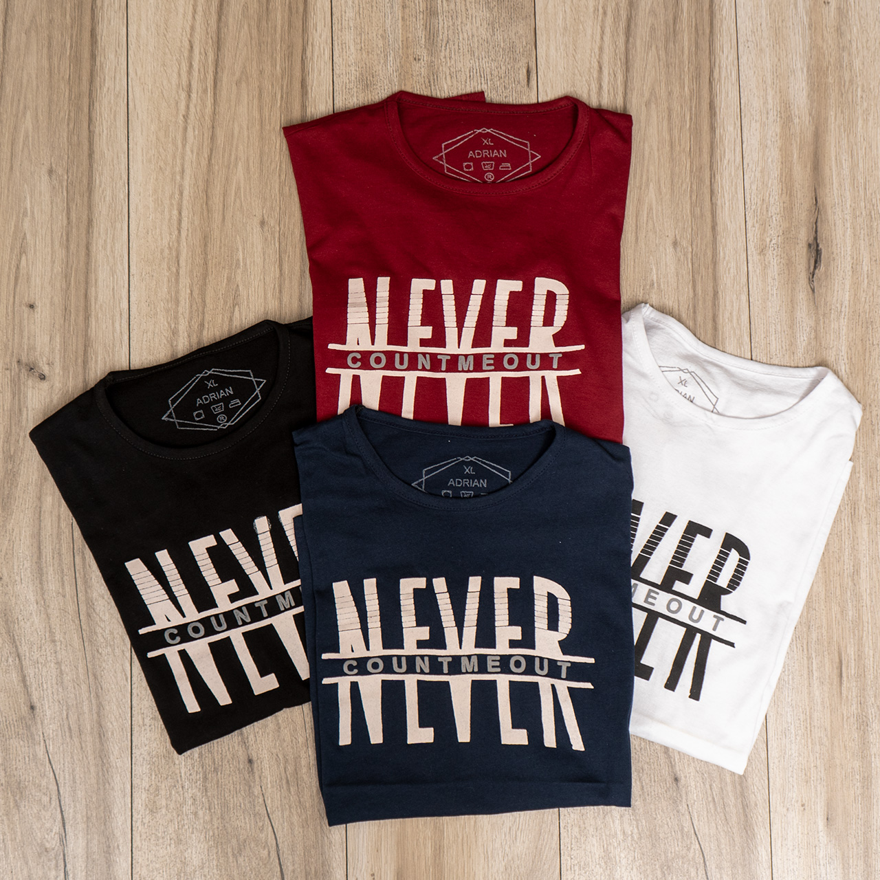 تیشرت مردانه (T) سرمه ای مدل never