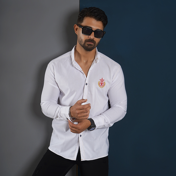 پیراهن مردانه سفید مدل gabi