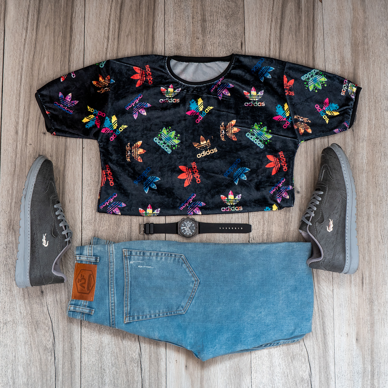 تیشرت مخمل مردانه طرح آدیداس مدل arip