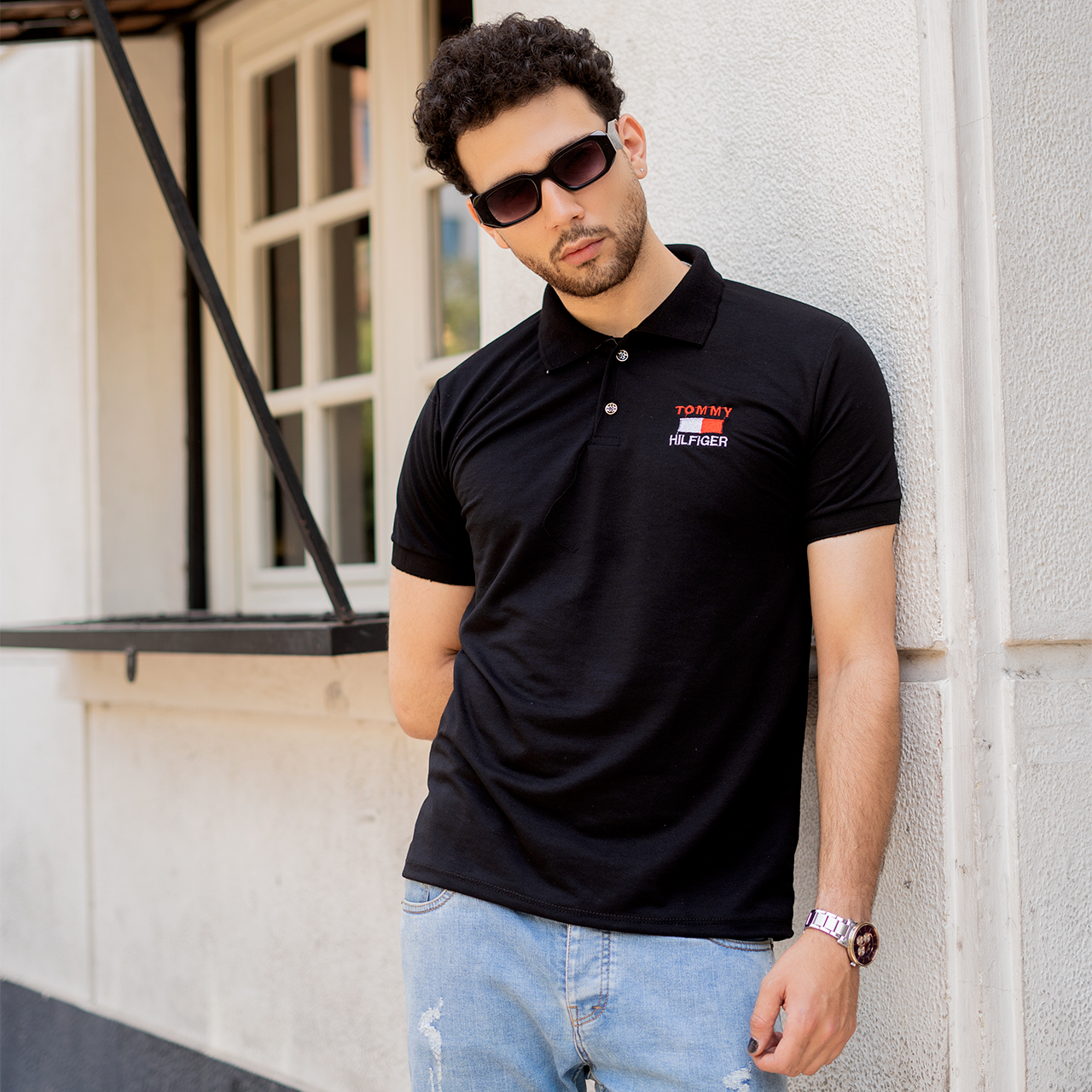 تیشرت جودون مردانه مشکی مدلJ52