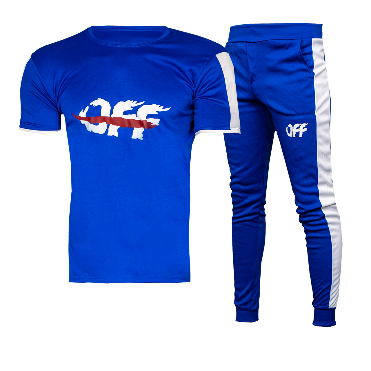 ست تیشرت شلوار off آبی مردانه مدل O77