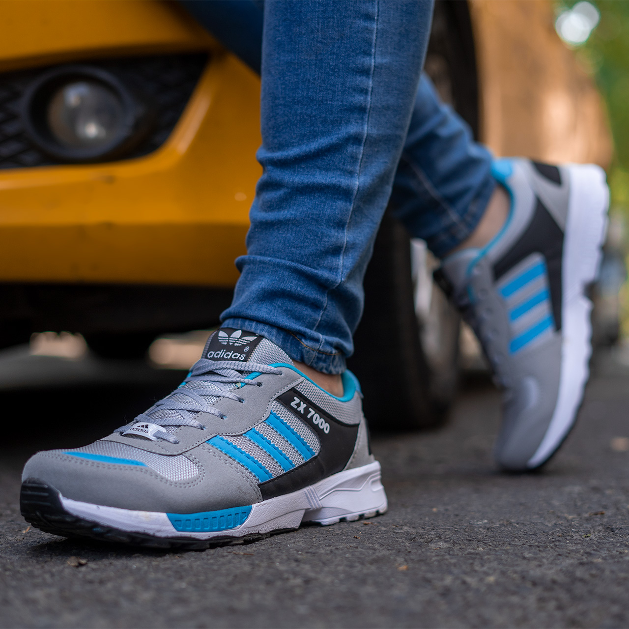 کفش ورزشی مردانه طوسی آبی مدل ZX7000