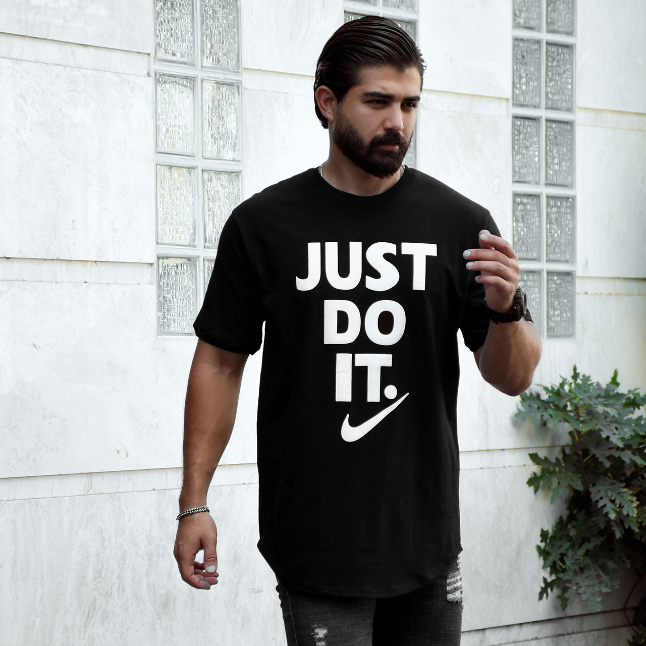تیشرت مشکی just do it مردانه مدلBehroz