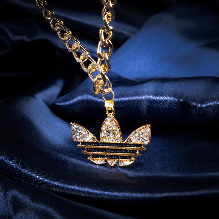 گردنبند آویز دار آدیداس طلایی مردانه مدل A40