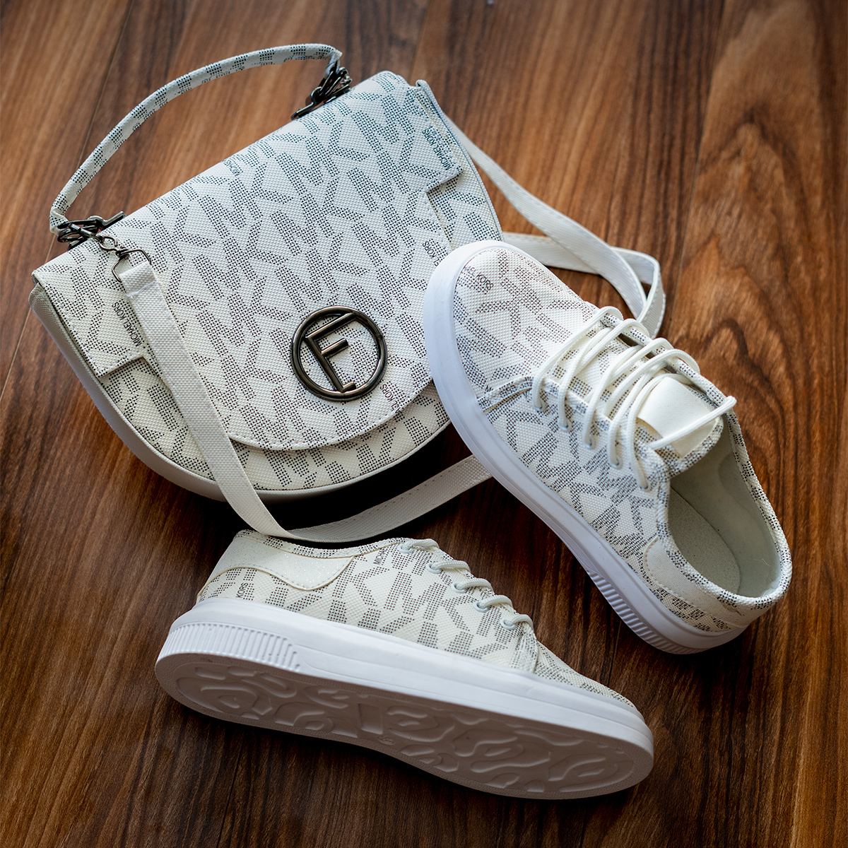 ست کیف و کفش سفید دخترانه مدلX57