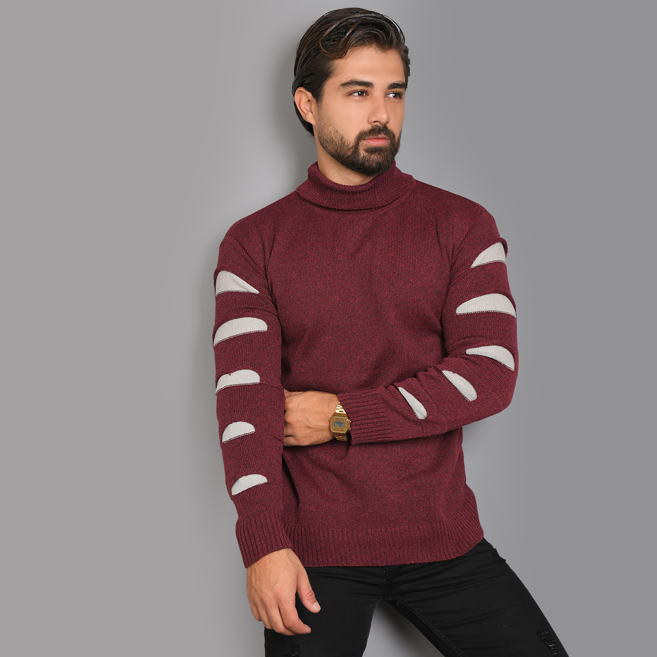 پلیوریقه اسکی زرشکی طوسی مردانه مدلQ10