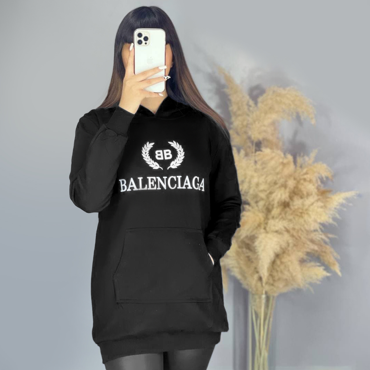 هودی زنانه Balenciaga مشکی مدلFariba