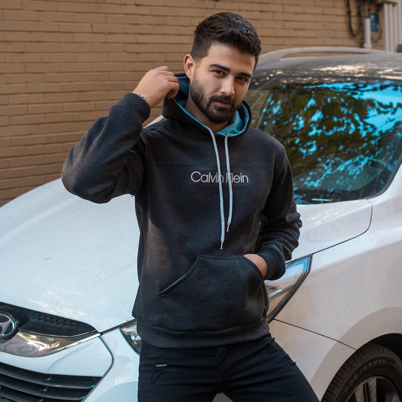 هودی مردانه ذعالی Calvin Klein مدل DATAM