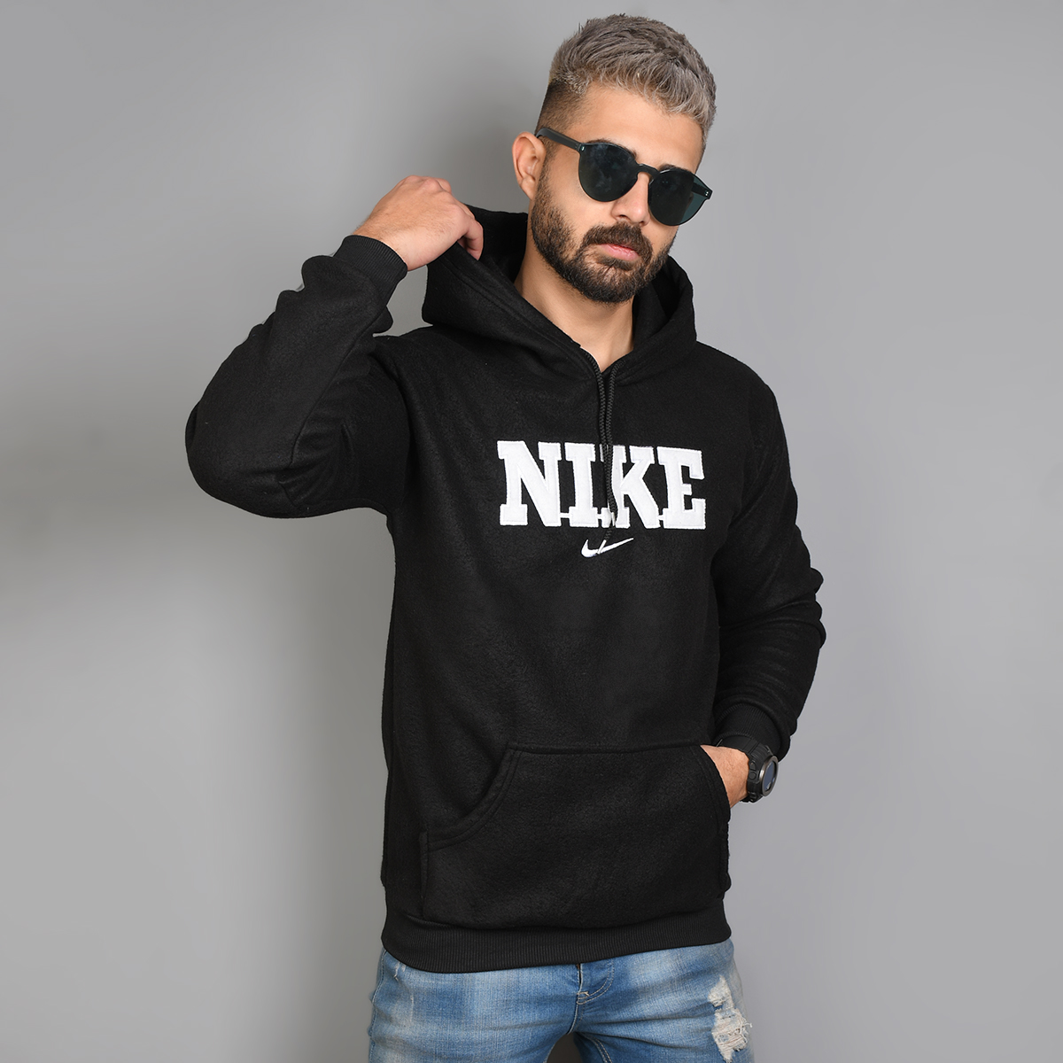 هودی نایک (سفید) مشکی مردانه مدل Rator