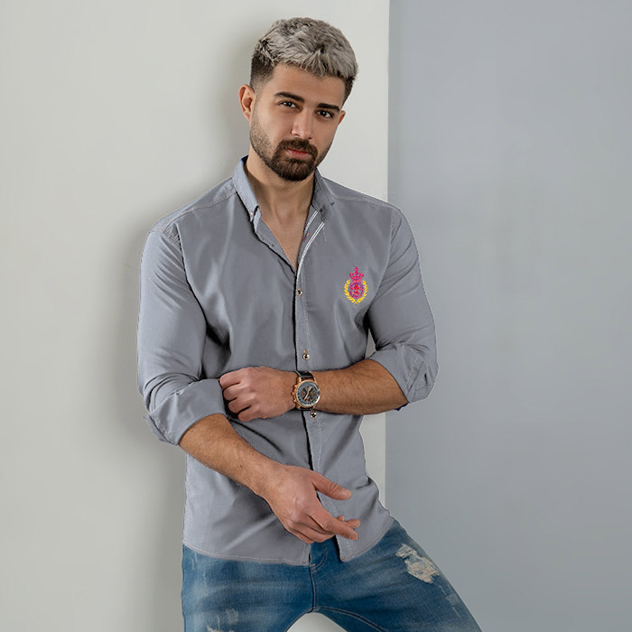 پیراهن مردانه طوسی مدل Gabi