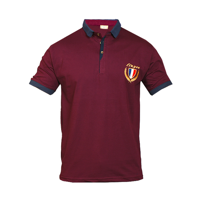 تیشرت مردانه زرشکی مدل RIBAN