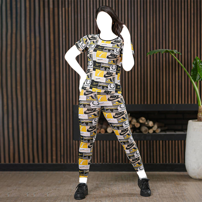 ست تیشرت شلوار Nike دخترانه زرد مدل viana