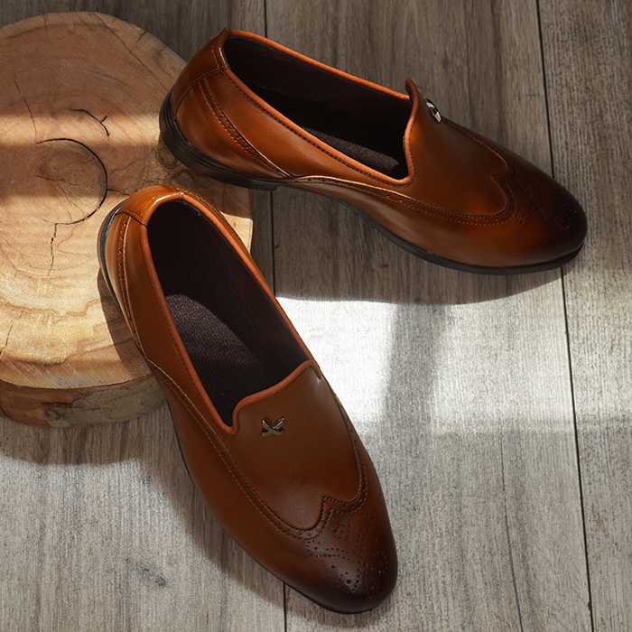 کفش کالج مردانه عسلی مدل Zinax