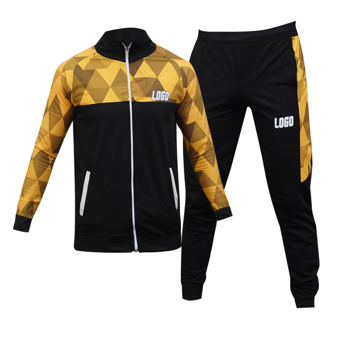 ست سوئیشرت شلوارمردانه مشکی زرد مدل Logo-z