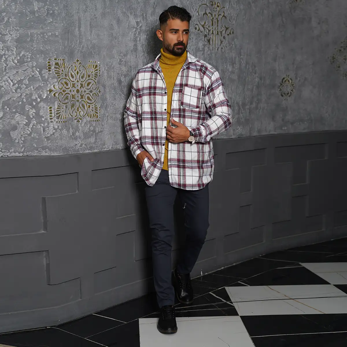 پیراهن مردانه سفید مدل Ramy