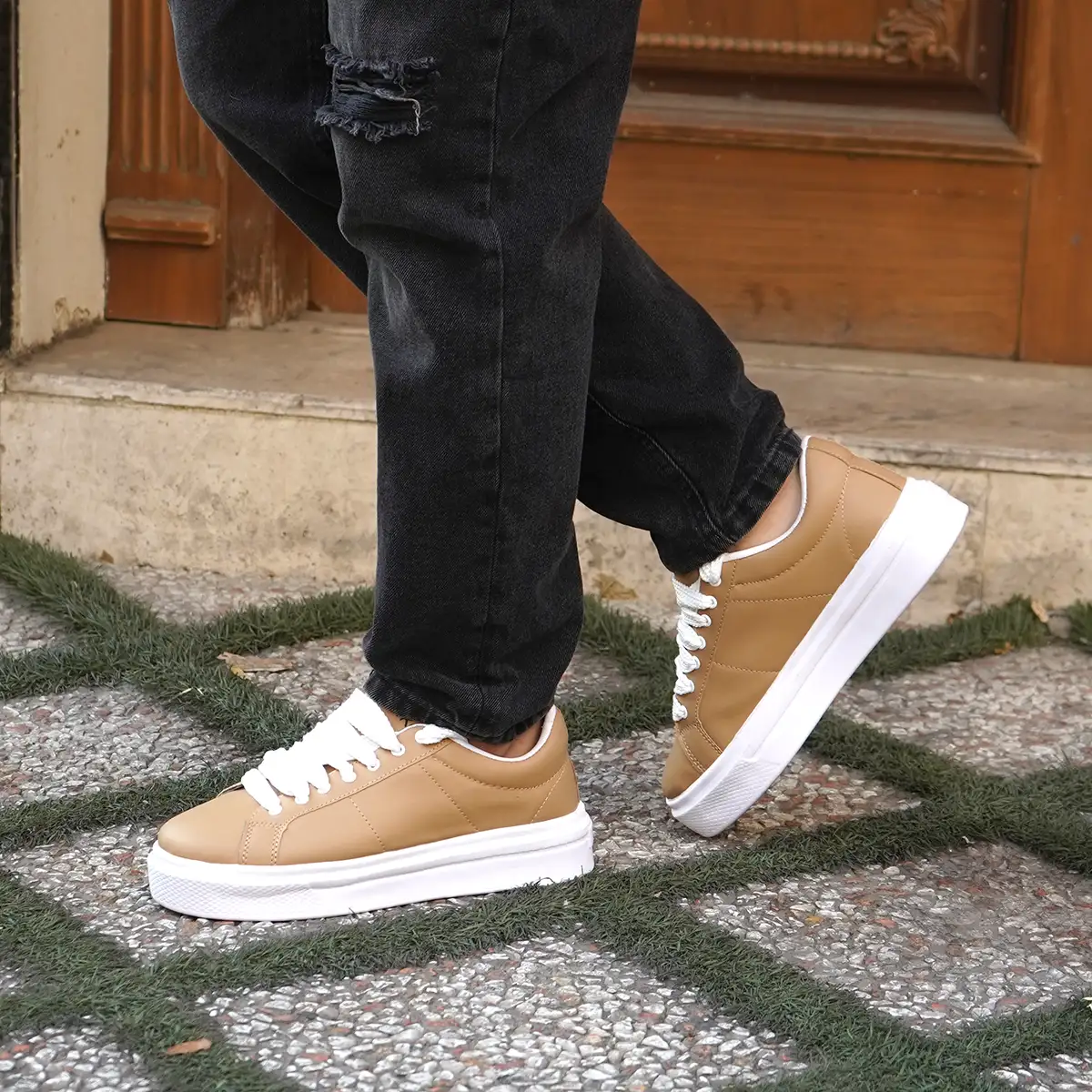 کفش تخت کرم مردانه مدل MANIN