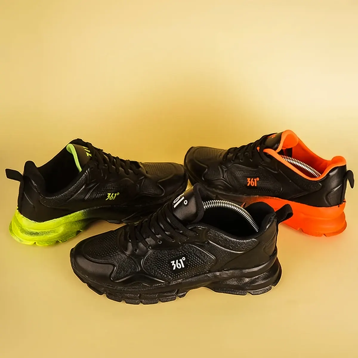 کفش ورزشی مردانه مشکی نارنجی مدل 361